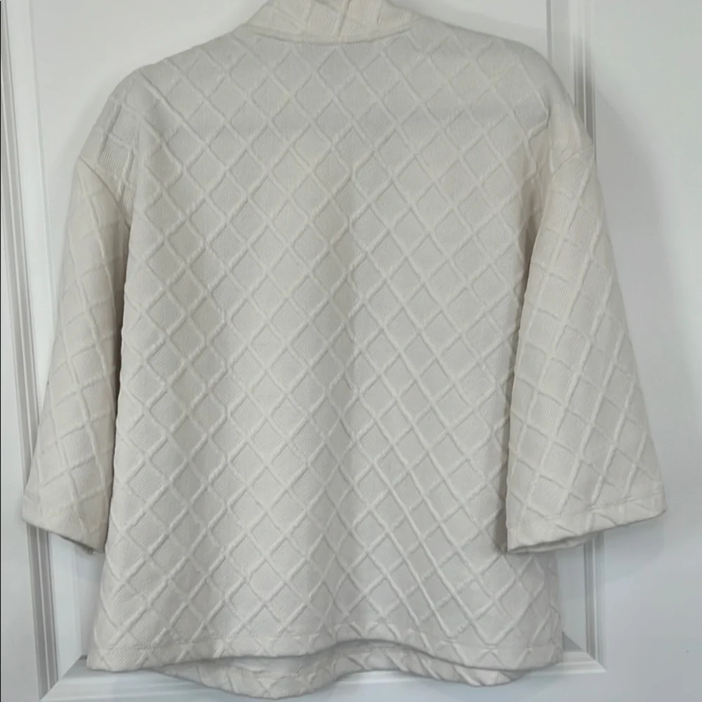 Anthropologie Sunday in Brooklyn Cream Button-Shoulder Quilted Top - Picture 6 of 6